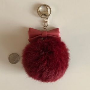 Genuine Rabbit Pompom Keychain